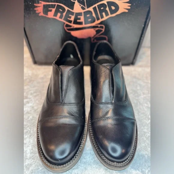 Freebird Men's Detrick Oxford Dress Slip On Leather Low Heel Black Size 10. - Picture 2 of 12